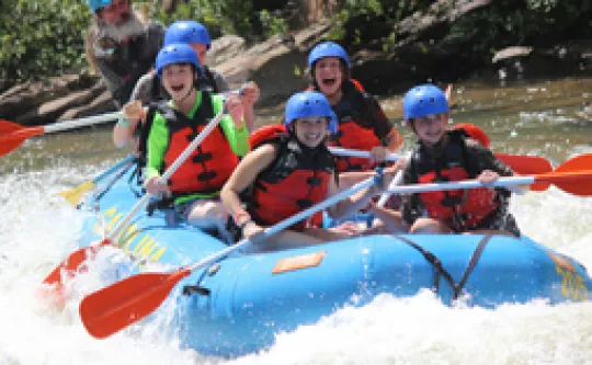 Whitewater rafting trip at Camp Watia
