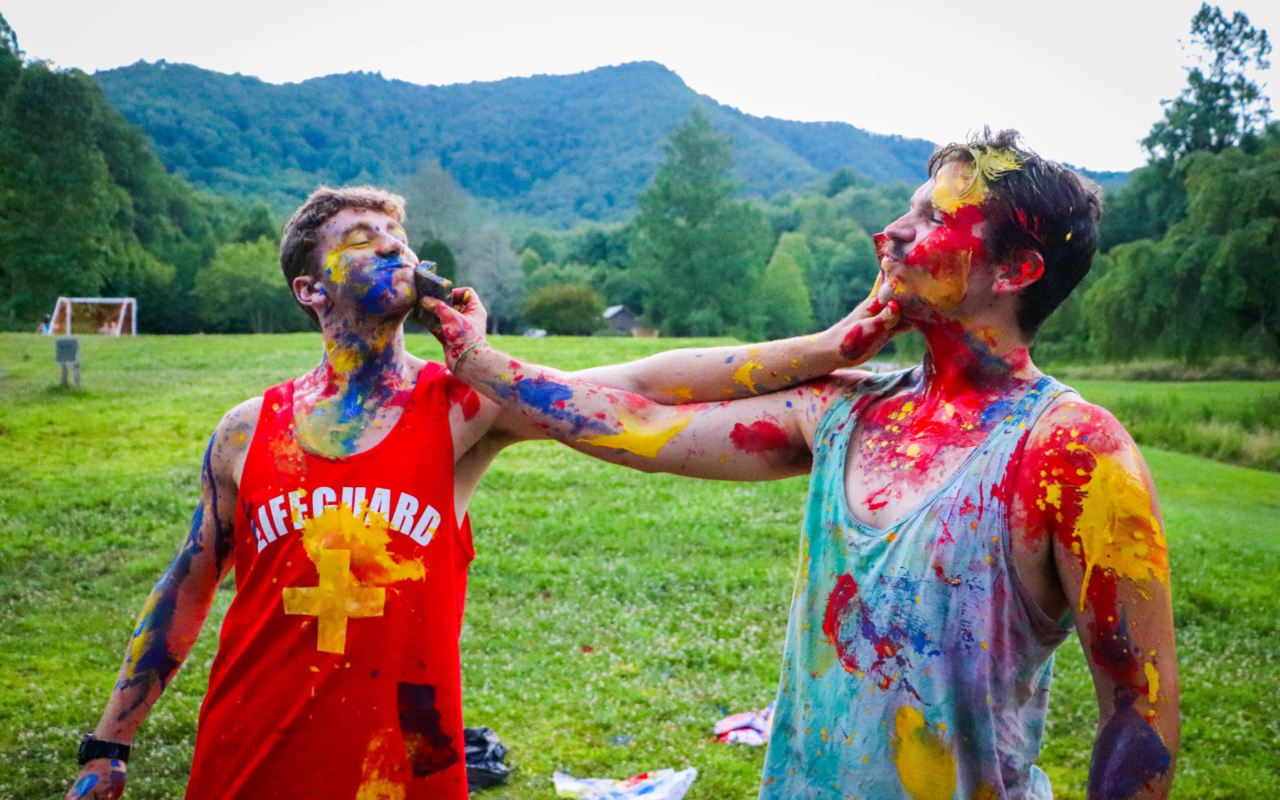 staff painting themselves